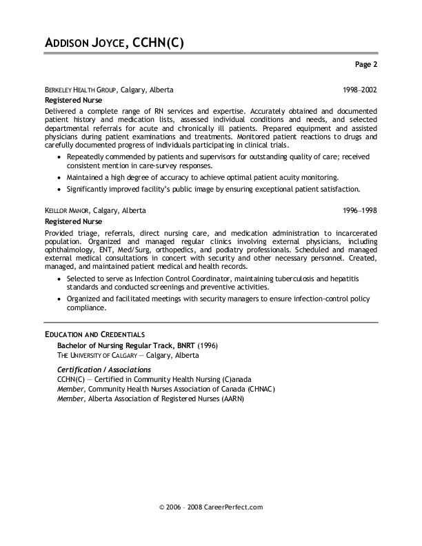 Example of a cover letter for a resume for nursing